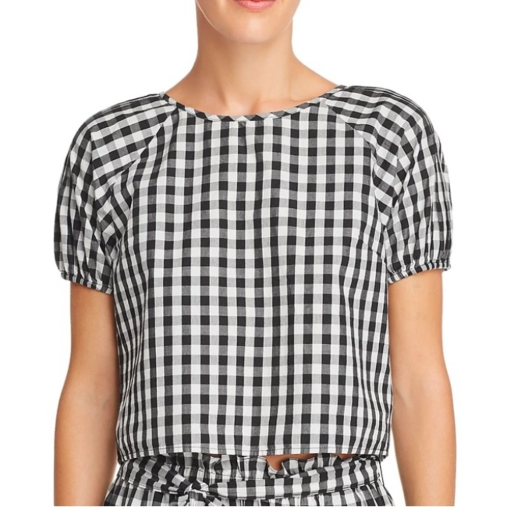 Joie Gingham Puff Sleeve Blouse